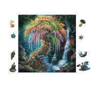 Puzzle Da 100 Pezzi Per Adulti Waterfall And Willow Tree 28x28cm Regalo Festa Del Papà Per Papà Antistress Puzzle Stimolante Perfetto Per Rilassamento Quotidiano