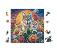 Puzzle Da 100 Pezzi Per Adulti Wolf Pack in Moonlight Forest 28x28cm Regalo Del Ringraziamento Per Famiglia Ottimo Per Tempo Di Incontro Attività Di Gruppo Divertente