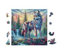 Puzzle Da 100 Pezzi Per Adulti Wolf with Rainbow Fur 28x28cm Puzzle Hobby Rilassante Ottimo Per Tempo Libero Quotidiano Riduce Lo Stress Migliora L'Umore