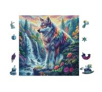 Puzzle Da 100 Pezzi Per Adulti Wolf with Rainbow Fur 28x28cm Regalo Di Laurea Per Studenti Ottimo Per Allenamento Cerebrale Rilassamento Dopo Lo Studio