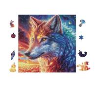 Puzzle Da 100 Pezzi Per Adulti Wolf with Rainbow Fur in Flower Forest 28x28cm Montaggio Facile Per Principianti Ottimo Per Bambini Adolescenti Migliora Destrezza Manuale