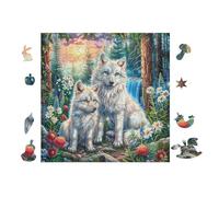 Puzzle Da 100 Pezzi Per Adulti Wolves Winter Forest 28x28cm Alto Livello Di Difficoltà Stimolante Ottimo Per Giocatori Avanzati Forte Senso Di Realizzazione