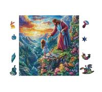Puzzle Da 100 Pezzi Per Adulti Woman with Child on Flower Path 28x28cm Taglio Di Precisione Incastro Perfetto Senza Sbavature Perfetto Per Legame Genitori-Figli Gioco Interattivo