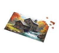 Puzzle da 100 pezzi per bambini Autunno Serenità: un mulino rustico vicino al fiume Puzzle 1000 pezzi giocattoli per bambini per ragazze (500 pezzi)