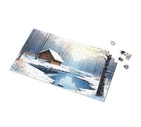 Puzzle da 100 pezzi per bambini, cabina invernale vicino al fiume, puzzle per bambini, giocattoli da 100 pezzi per bambini (500 pezzi)