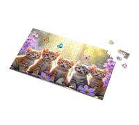 Puzzle da 100 pezzi per bambini con cinque gattini carini in un giardino con farfalle e fiori, puzzle da 1000 pezzi, giocattoli per bambini per ragazze (1000 pezzi)