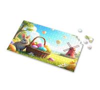 Puzzle da 100 pezzi per bambini, coniglietto pasquale con uova colorate in un cestino, puzzle per adulti, puzzle da 750 pezzi per adulti (500 pezzi)