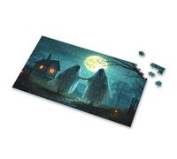 Puzzle da 100 pezzi per bambini, due fantasmi che si tengono per mano sotto la luna piena, puzzle per adulti, puzzle da 750 pezzi per adulti (500 pezzi)