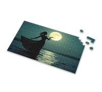 Puzzle da 100 pezzi per bambini e donne in abito fluente che raggiungono la luna piena puzzle per adulti puzzle da 750 pezzi per adulti (500 pezzi)