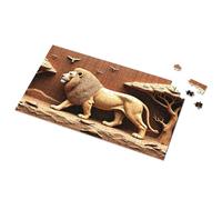 Puzzle da 100 pezzi per bambini, leone dorato, scultura in paesaggio africano, puzzle da 1000 pezzi, giocattoli per bambini per ragazze (300 pezzi)