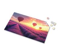 Puzzle da 100 pezzi per bambini, mongolfiere sopra i campi di lavanda al tramonto, puzzle per adulti, puzzle da 750 pezzi per adulti (500 pezzi)
