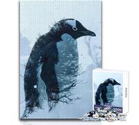 Puzzle da 1000 pezzi a doppia esposizione con pinguino per adolescenti, gioco di sviluppo del pensiero logico, ottimo regalo per momenti significativi, dimensioni 50x75cm