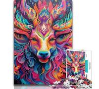 Puzzle da 1000 pezzi a forma di alce per adolescenti, antistress, sfida difficile, decorazioni e regali unici per la casa (38x26cm)
