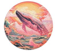 Puzzle da 1000 pezzi a forma di balena colorata, puzzle impossibile per adulti, gioco rompicapo fai da te per la casa, per adolescenti (67,5x67,5 cm)