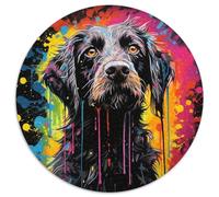 Puzzle da 1000 pezzi a forma di barboncino psichedelico per adulti. Sviluppa la coordinazione occhio-mano, perfetto come regalo di compleanno (67,5x67,5 cm).