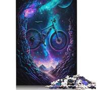 Puzzle da 1000 pezzi a forma di bicicletta galattica per adulti, puzzle di carta regalo di Halloween per adulti e adolescenti, puzzle educativo da 1000 pezzi (75x50 cm)
