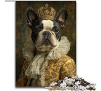 Puzzle da 1000 pezzi a forma di bulldog francese, capitano pirata, per adulti, regalo, antistress, per trascorrere il tempo libero e per interagire con i genitori (50x75cm)