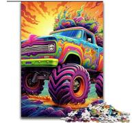 Puzzle da 1000 pezzi a forma di camion psichedelico, puzzle difficili per adulti, ideali per decorare casa e ufficio, regalo perfetto per il compleanno (dimensioni 26x38cm)