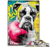 Puzzle da 1000 pezzi a forma di cane Boxer per adolescenti, giocattoli che creano dipendenza, sfida all'intelligenza cerebrale, regali di compleanno per età 14+ 50x75cm