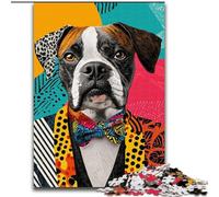 Puzzle da 1000 pezzi a forma di cane Boxer per adulti e adolescenti, gioco stimolante e interazione tra genitori e figli in famiglia (26x38cm)