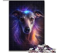 Puzzle da 1000 pezzi a forma di cane con lampi colorati, in legno, stimolante e rompicapo per adolescenti, perfetto come decorazione per la casa o come regalo (dimensioni 50x75cm)