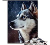 Puzzle da 1000 pezzi a forma di cane Husky,in legno,perfetto per decorare la casa o l'ufficio,ideale come regalo di Natale,50x75cm,decorazione fai da te,regalo per le feste che stimola il cervello