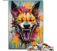 Puzzle da 1000 pezzi a forma di cane selvatico, in legno, idea regalo per le feste, opera d'arte umoristica, opera d'arte dettagliata 50x75cm per compleanno, festa, Natale, Halloween