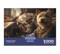Puzzle da 1000 pezzi a forma di cane, simpatico animale domestico per adulti dai 12 anni in su, giochi educativi, bellissime decorazioni, alta difficoltà, maschio e femmina, 70x50 cm/1000 pezzi