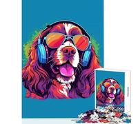 Puzzle da 1000 pezzi a forma di cane simpatico giocattolo educativo colorato ottimo regalo per giochi di famiglia con poster abbinato e foglio di quiz dimensioni 50x75cm