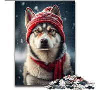 Puzzle da 1000 pezzi a forma di cappello da husky, puzzle impossibili per adulti, dimensioni 26x38cm, rompicapo e decorazioni per la casa, regalo perfetto per le feste.