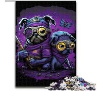 Puzzle da 1000 pezzi a forma di carlini in legno, idea regalo unica per decorare la casa fai da te 50x75cm per adolescenti e famiglie, decorazione fai da te perfetta e sfida stimolante