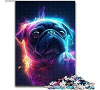 Puzzle da 1000 pezzi a forma di carlino al neon in legno regalo perfetto per bambini dai 14 anni in su 50x75cm gioco creativo per famiglie e decorazioni per la casa regalo di Natale perfetto