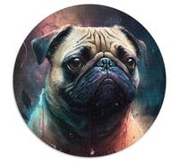 Puzzle da 1000 pezzi a forma di carlino da dipingere per adulti, attività di unione familiare, regalo per la casa, gioco di ruolo per famiglie (67,5x67,5cm)