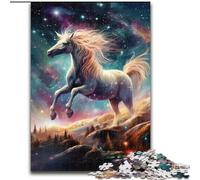 Puzzle da 1000 pezzi a forma di cavallo, in legno, per adulti, dimensioni 50x75cm, per serate di gioco in famiglia, opera d'arte decorativa fai da te.