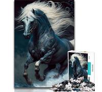 Puzzle da 1000 pezzi a forma di cavallo, soprannaturale, per adolescenti, 1000 pezzi, impegnativi e difficili, con pezzi completamente interconnessi e di forma casuale (38x26cm)