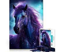 Puzzle da 1000 pezzi a forma di cavallo spaziale per adolescenti, gioco per l'esercizio mentale, design rilassante, (50x75cm)