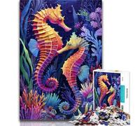 Puzzle da 1000 pezzi a forma di cavalluccio marino per adolescenti, dai 14 anni in su, gioco impossibile, adulti e adolescenti, 50x75cm