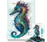 Puzzle da 1000 pezzi a forma di cavalluccio marino per adulti e ragazzi ideale per stimolare la riflessione alleviare lo stress e creare immagini nitide perfetto come regalo per le vacanze (50x75cm)