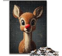 Puzzle da 1000 pezzi a forma di cervo con naso da clown, per adolescenti, regali, giocattoli educativi per l'apprendimento, giochi per famiglie, adatti per la decorazione della scrivania (50x75cm)