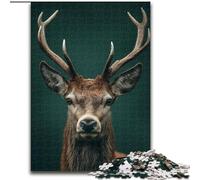 Puzzle da 1000 pezzi a forma di cervo per adulti, ideale per decorare casa e ufficio, regalo perfetto per il compleanno (dimensioni 26x38cm)