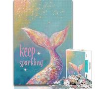 Puzzle da 1000 pezzi a forma di coda di sirena per adulti e adolescenti, antistress, sfida difficile, ideale come regalo per tutta la famiglia, 38x26cm