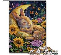 Puzzle da 1000 pezzi a forma di coniglietto addormentato, per adulti, giocattolo di intelligenza da 1000 pezzi, decorazione artistica, per giochi al chiuso in famiglia (dimensioni 50x75cm)