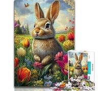 Puzzle da 1000 pezzi a forma di coniglietto pasquale per adulti e adolescenti, gioco stimolante, ideale come regalo per tutta la famiglia (38x26cm)