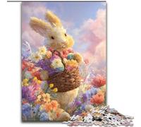 Puzzle da 1000 pezzi a forma di coniglietto pasquale per adulti, perfetto come regalo di Natale e Capodanno, regalo per le feste (dimensioni 50x75cm)