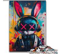 Puzzle da 1000 pezzi a forma di coniglio con graffiti, regalo per adulti, per 14+ anni, allena il tuo cervello e le tue mani, regalo di Natale (26x38cm)
