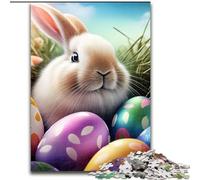 Puzzle da 1000 pezzi a forma di coniglio pasquale in legno, attività divertente per la casa, 50x75cm, decorazione fai da te, regalo per le vacanze che stimola il cervello