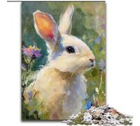 Puzzle da 1000 pezzi a forma di coniglio, regalo per adulti, per età 14+, decorazione da parete, compleanno e Natale (50x75cm)
