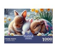Puzzle da 1000 pezzi a forma di coniglio, un bellissimo coniglio per adulti, gioco educativo, difficile, stimolante, per maschi e femmine, 38x26 cm/1000 pezzi di compleanno