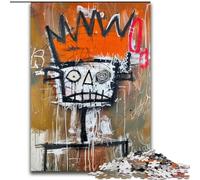 Puzzle da 1000 pezzi a forma di corona di teschio in stile Basquiat per adulti e adolescenti, antistress, per ammazzare il tempo durante le vacanze e migliorare l'amore tra coppie (26x38cm)