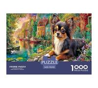 Puzzle da 1000 pezzi a forma di cucciolo di Chihuahua, ideale come decorazione da parete e come regalo - Chihuahua di Pond, carta riciclata per adulti, ottima idea regalo, 70x50 cm/1000 pezzi